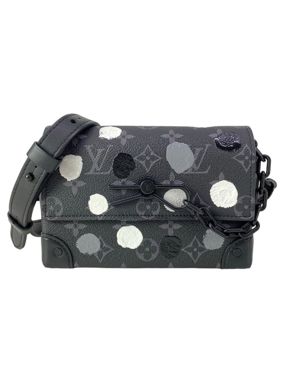 Louis Vuitton Wallet Yayoi Kusama Steamer Wearable Monogram Eclipse Gray